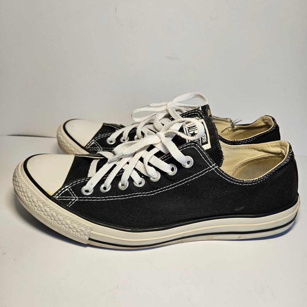 Converse Chuck Taylor All Star Low Top Black Canvas Sneakers Mens 10 Womens 12
